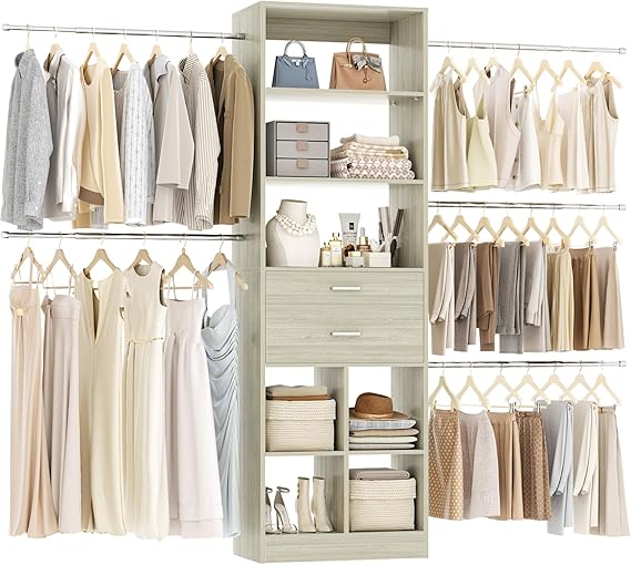 Wall Mount Closet Organizer with Drawers