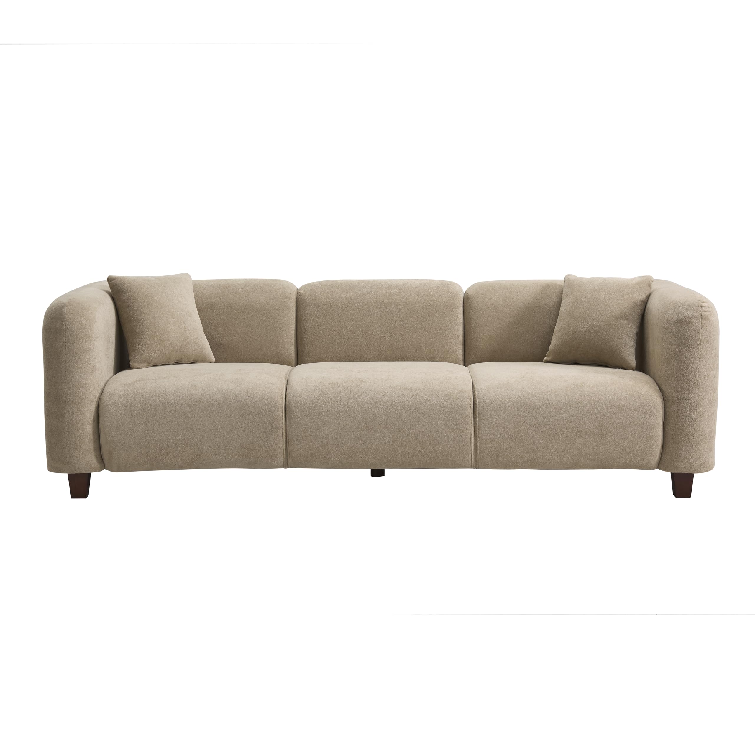Ahrai 3-Seater Sofa with 2 Pillows - 87 Inch Wide Oversized Fabric Upholstered Couch