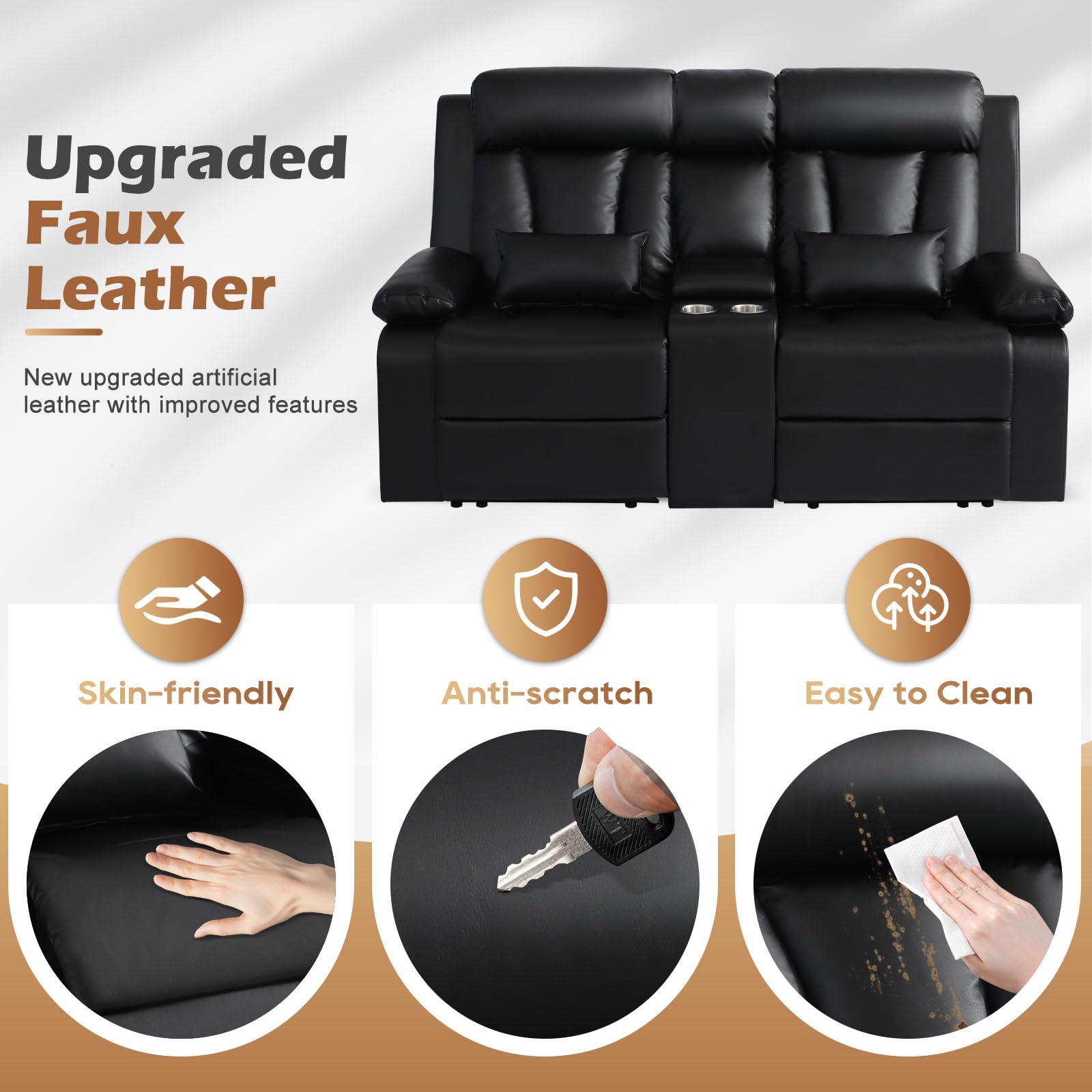 Power Reclining Loveseat with Console and USB Ports