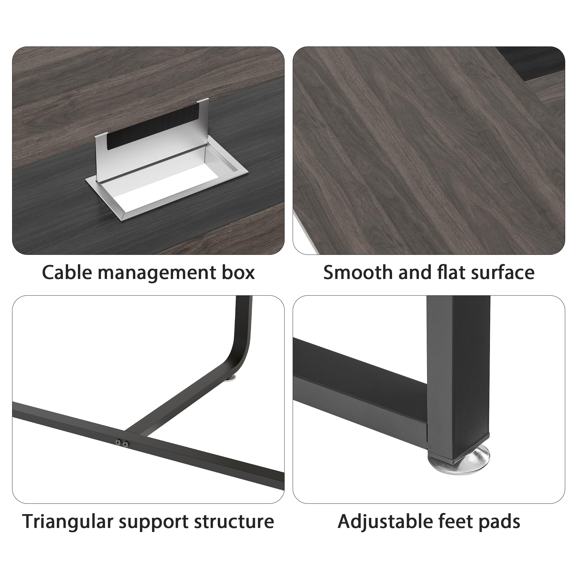 8FT Conference Table with Grommet
