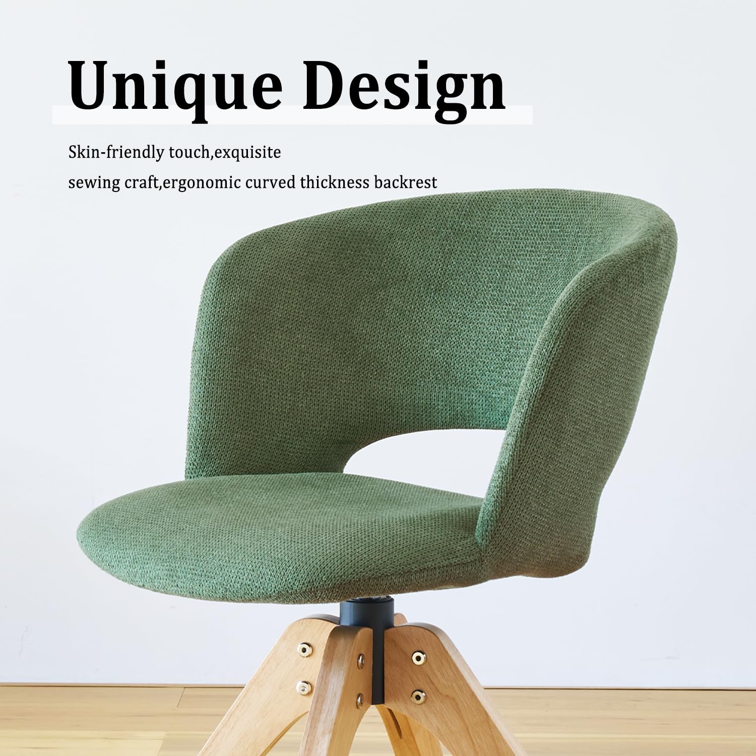 Mid Century Modern Swivel Accent Chair with Solid Wood Legs