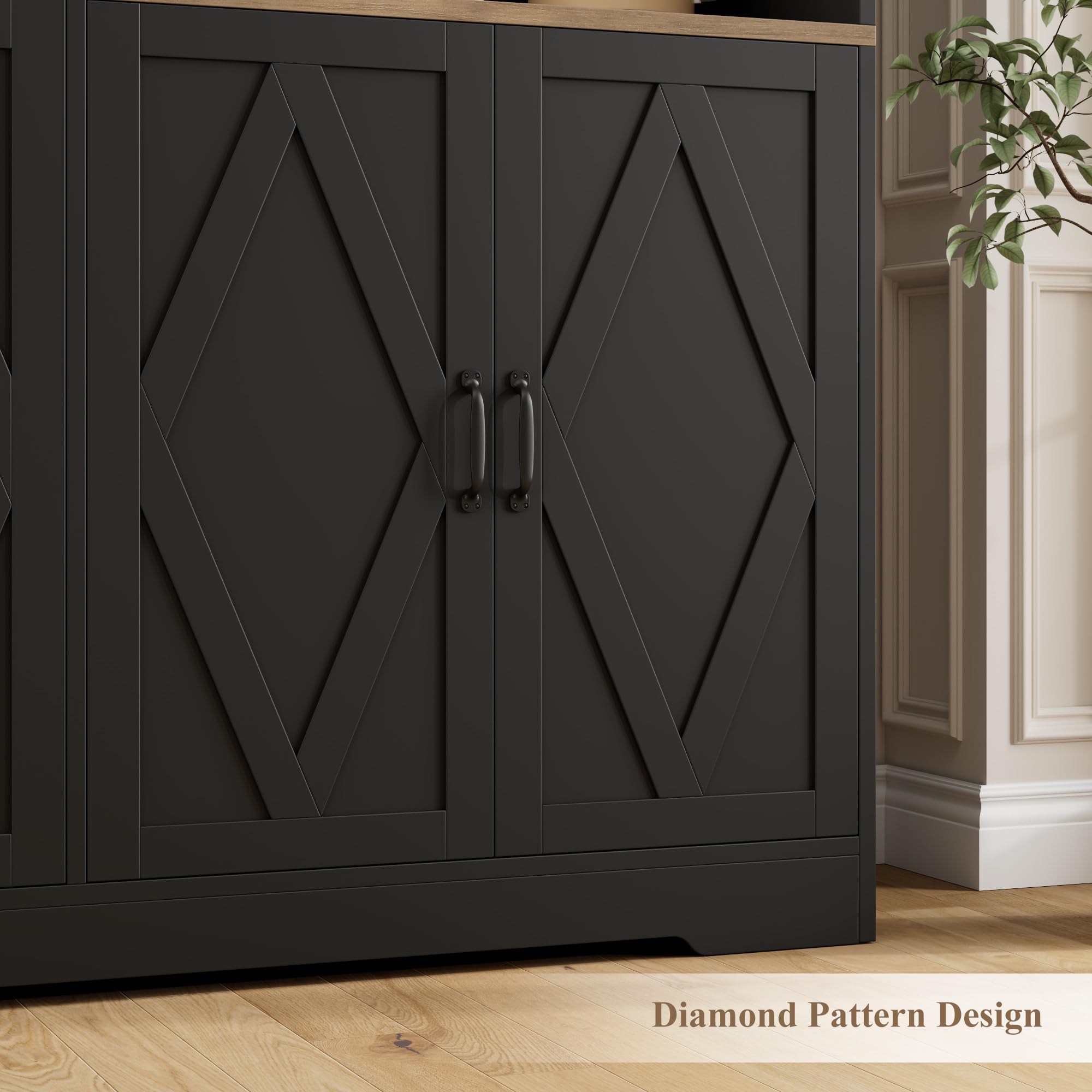 Tall Pantry Cabinet with Microwave Stands