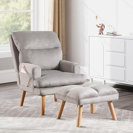 Adjustable Recliner Accent Chair with Ottoman