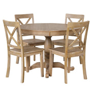 Expandable Round Dining Table Set for 4