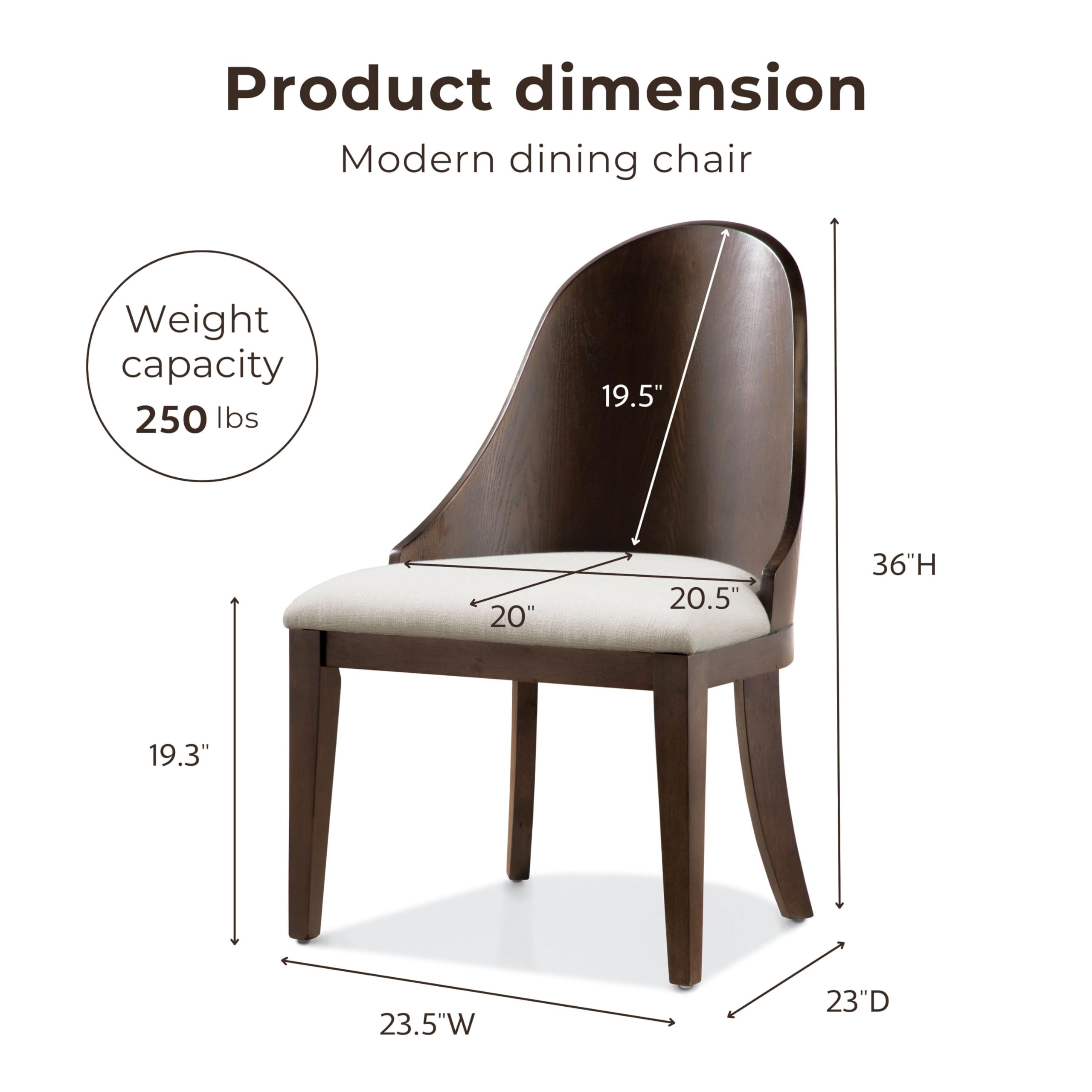Goddard Modern Upholstered Dining Chairs Set of 2