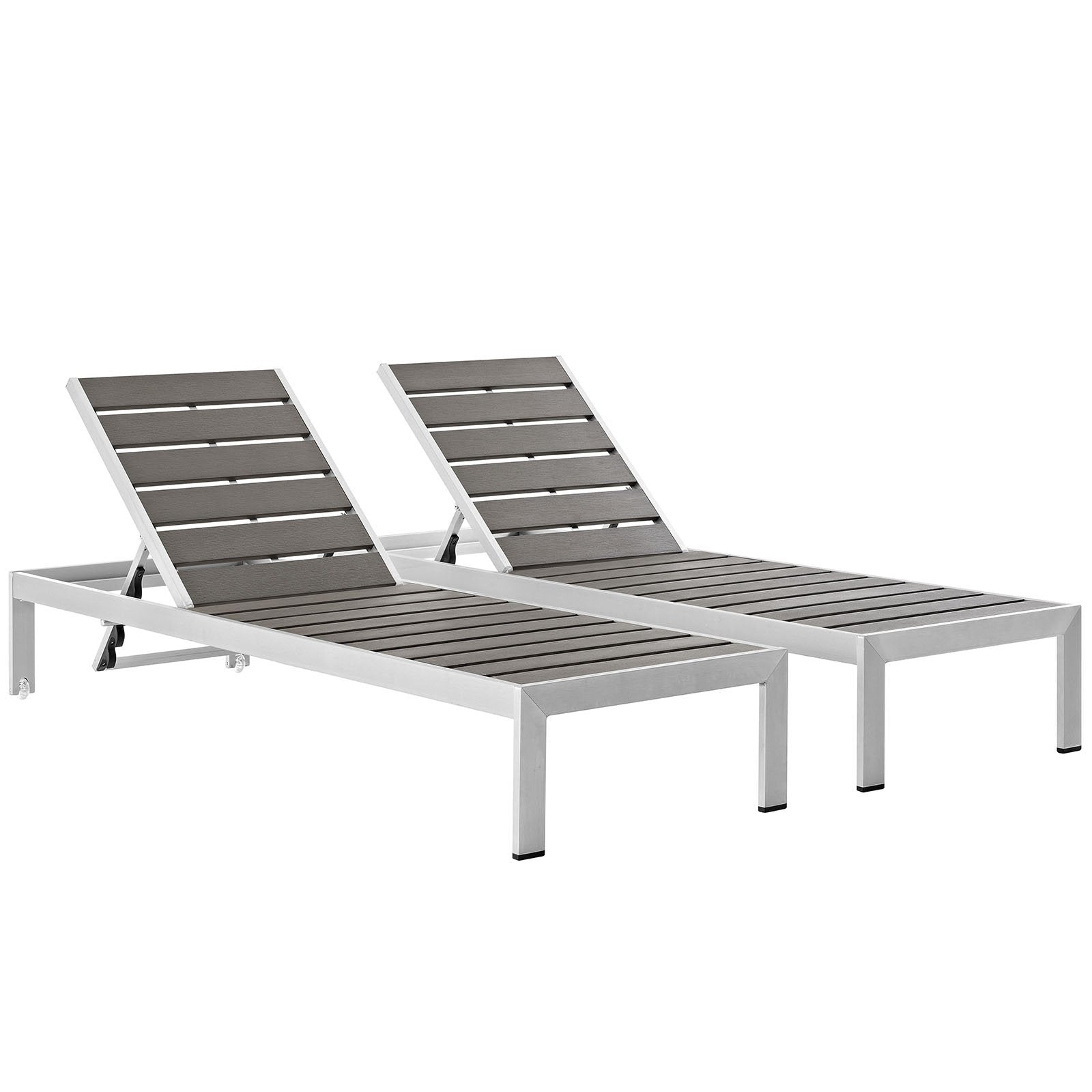 Aluminum Outdoor Chaise Lounge Chairs Set of 2