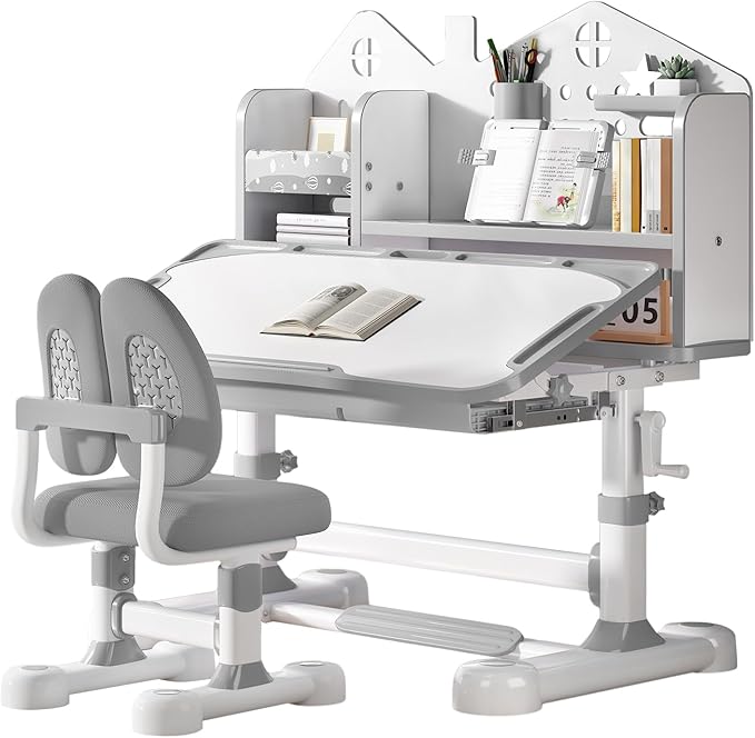 Height Adjustable Kids Desk and Chair Set