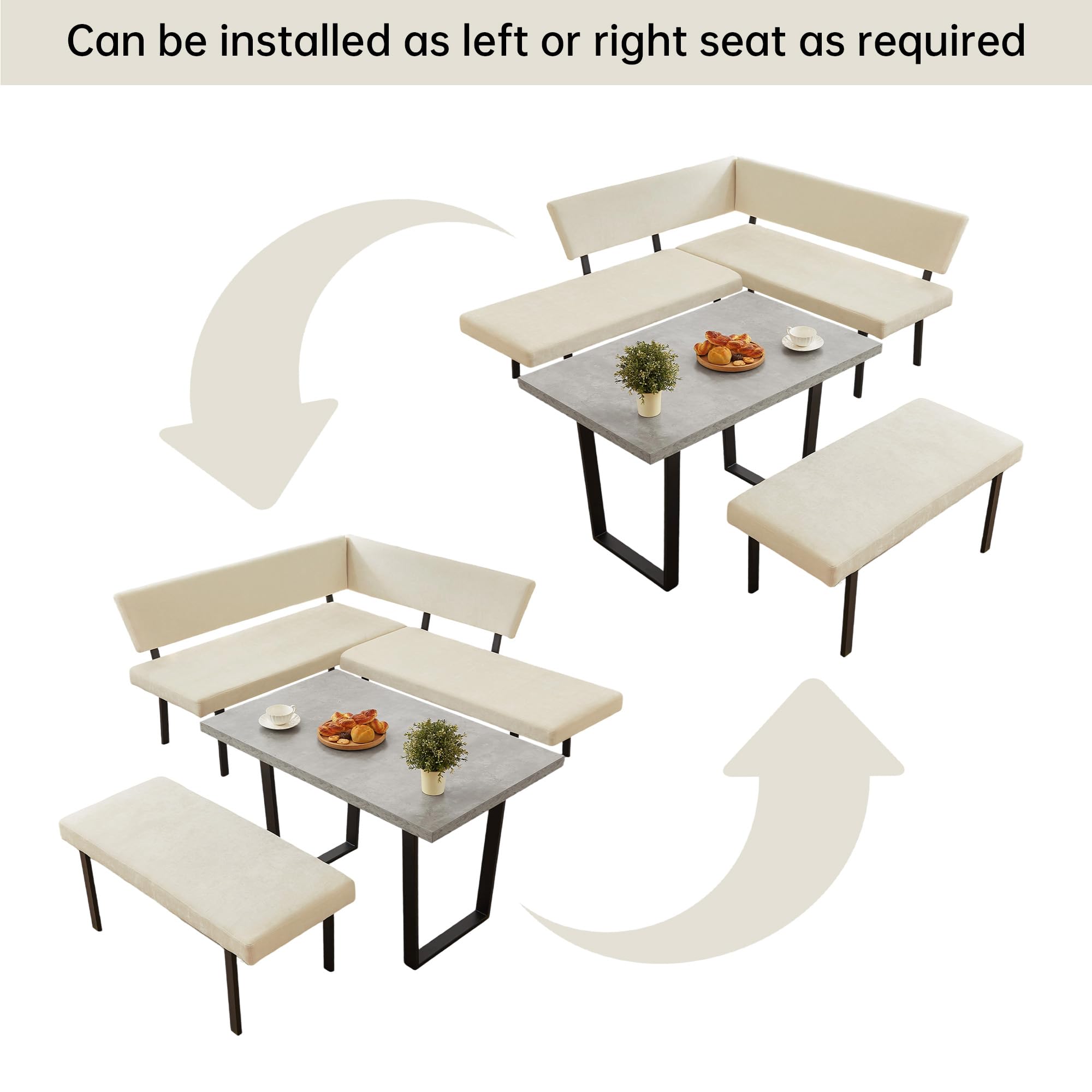 3-Piece Corner Dining Table Set with Bench