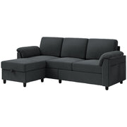 Convertible Sectional Sofa 3-Seat L-Shaped with Removable Pillows
