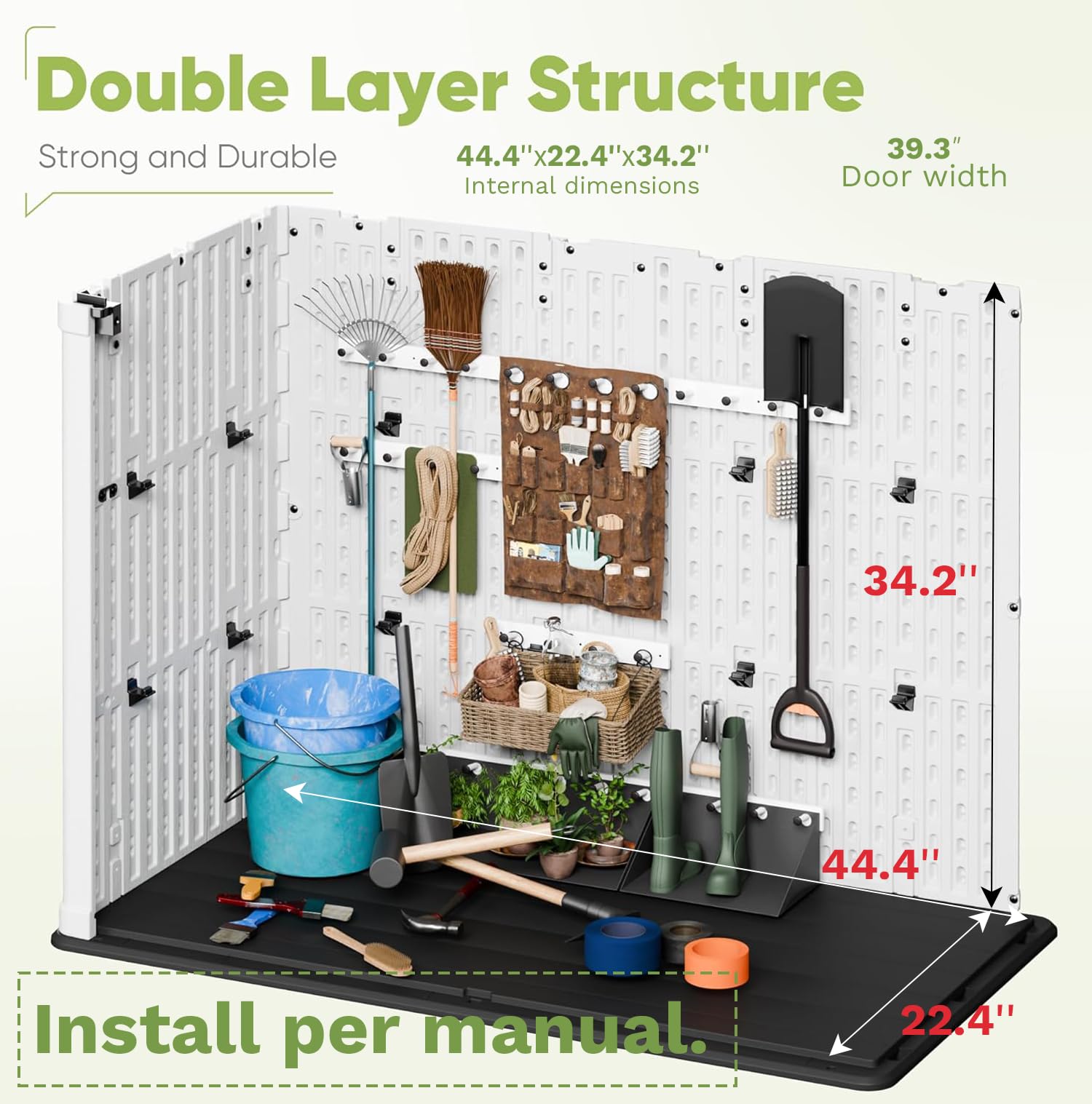 26 Cu Ft Outdoor Storage Cabinet Waterproof Lockable