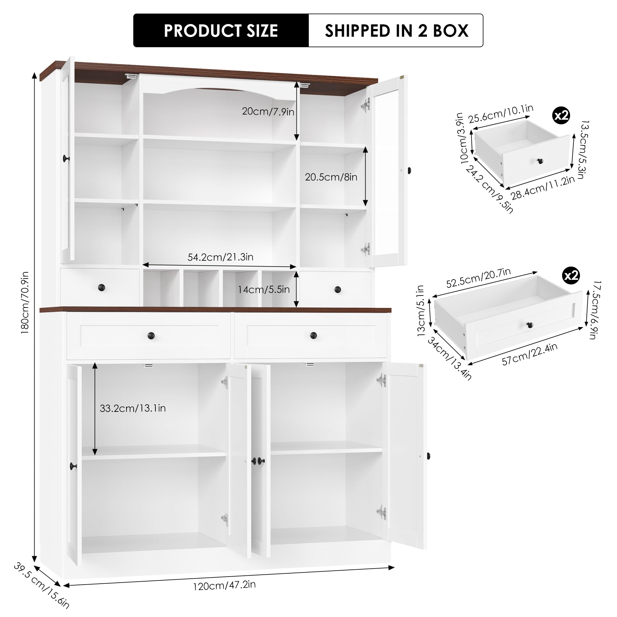 Kitchen Pantry Storage Cabinet with Wine Rack