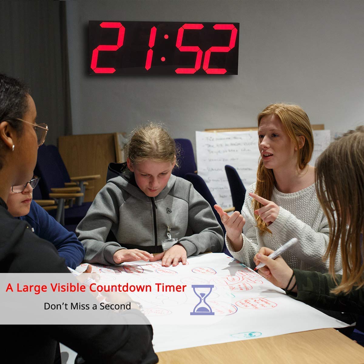 18 Inch Oversized Digital Wall Clock LED Display