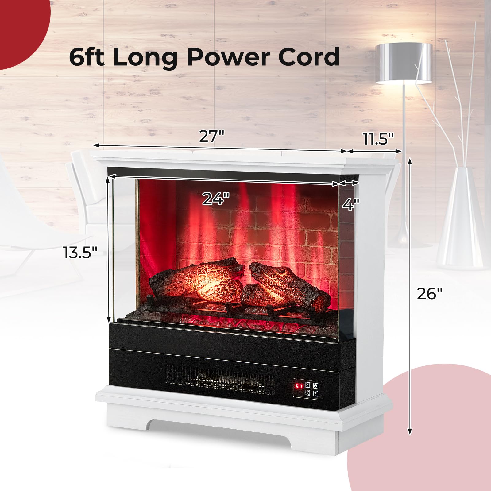 27" Electric Fireplace with Remote