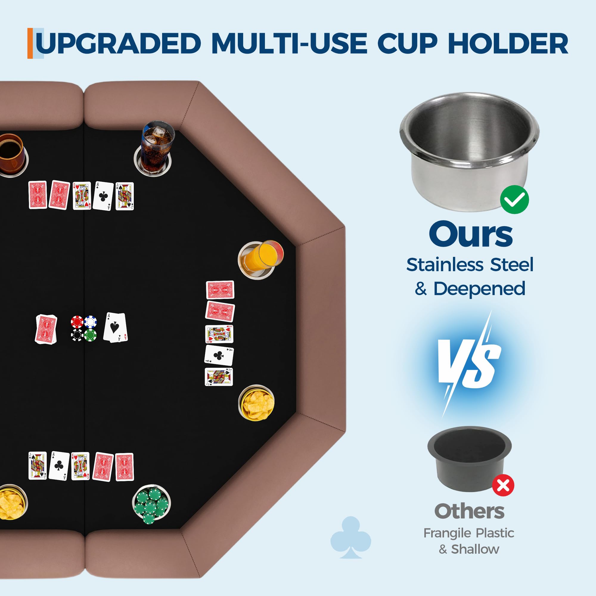 Octagonal Poker Table 8 Player Folding Game Table
