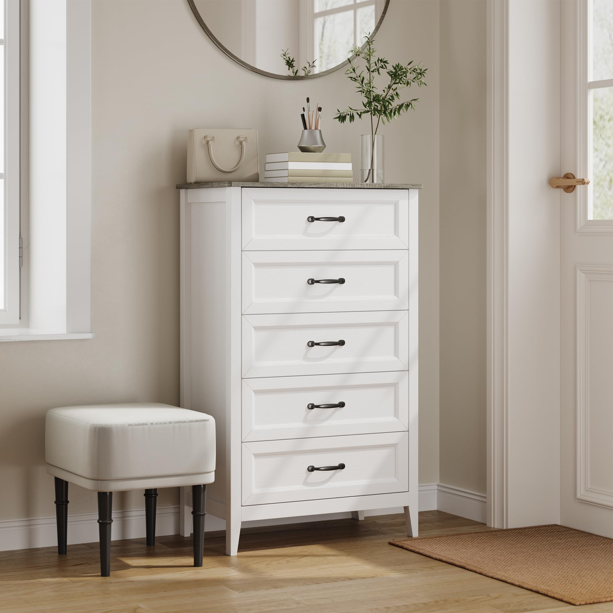 5 Drawer Wood Chest of Drawers