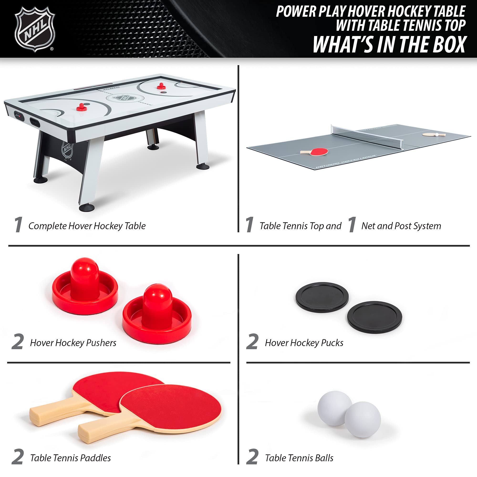 80-Inch Air Hockey Table with Table Tennis Conversion