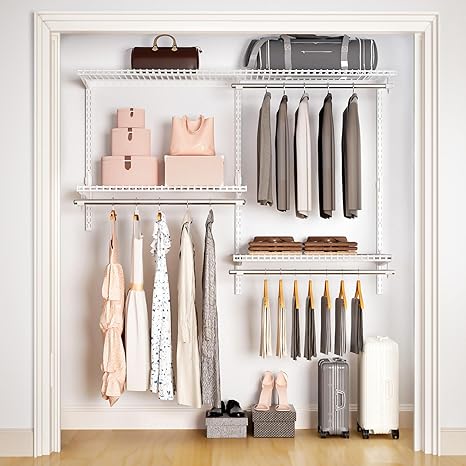 Wire Closet Organizer System Wall Mounted 6.5 Ft