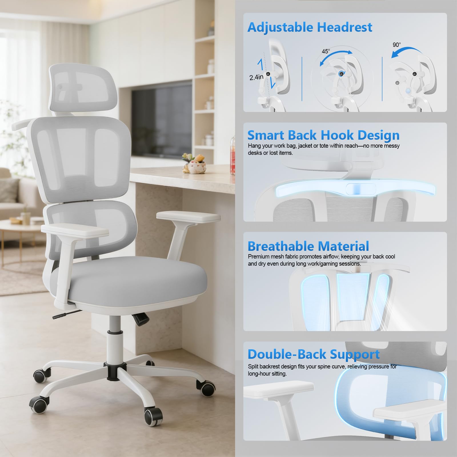 Ergonomic Mesh Office Chair with Adjustable Lumbar Support