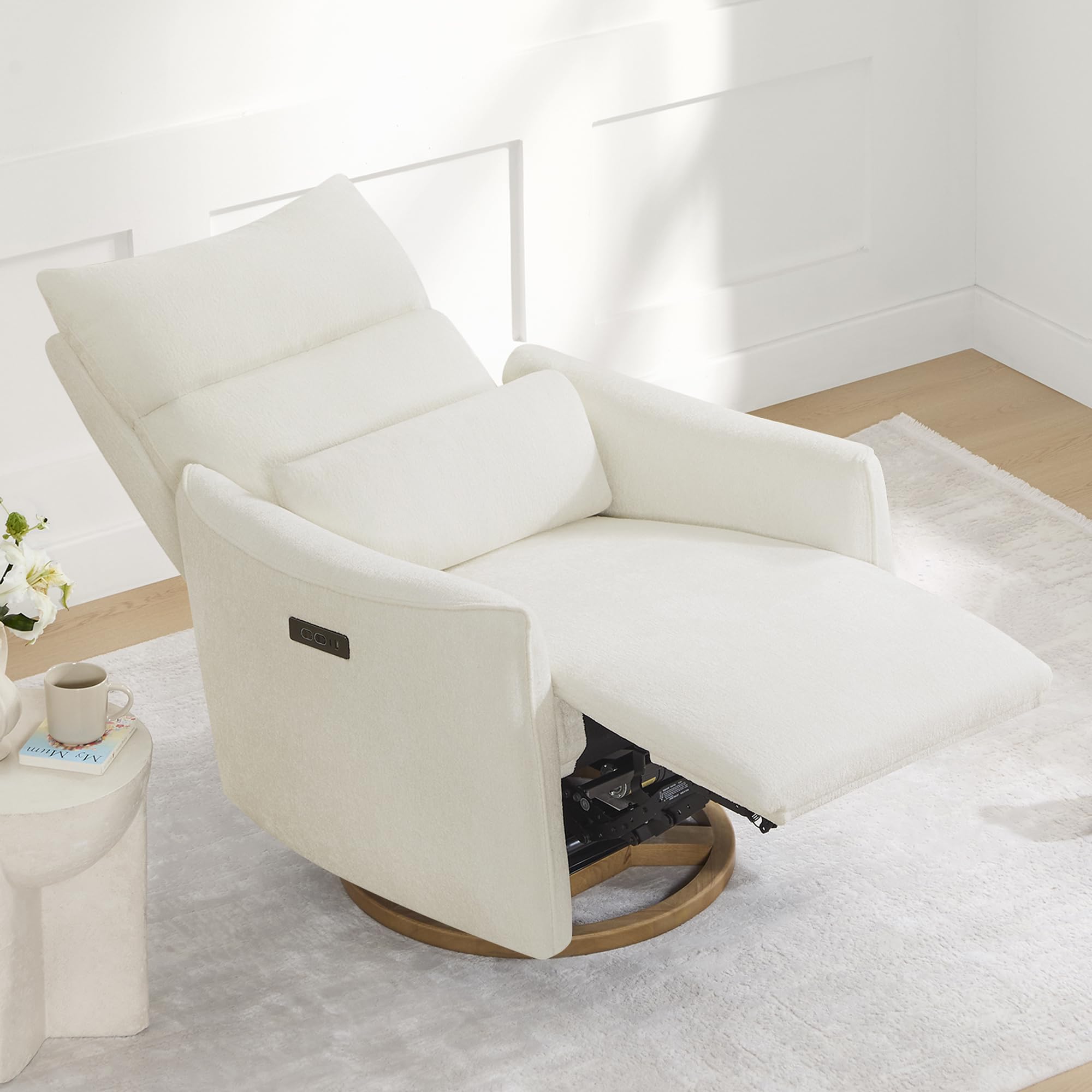Swivel Rocker Recliner Chair with Power Headrest
