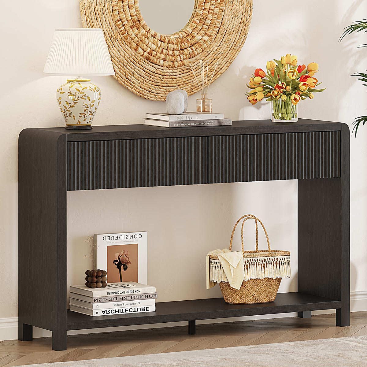 Console Table with 2 Drawers for Entryway