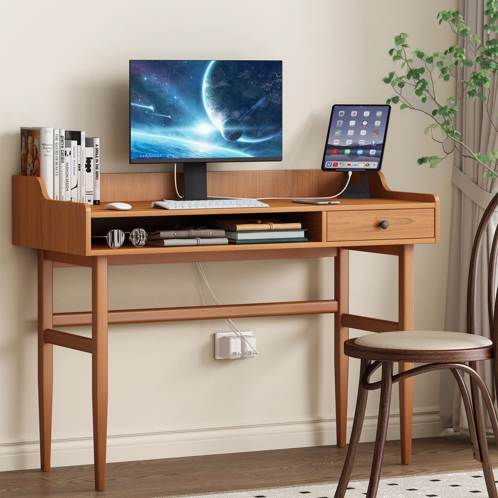 Mid-Century Modern Writing Desk with Drawer