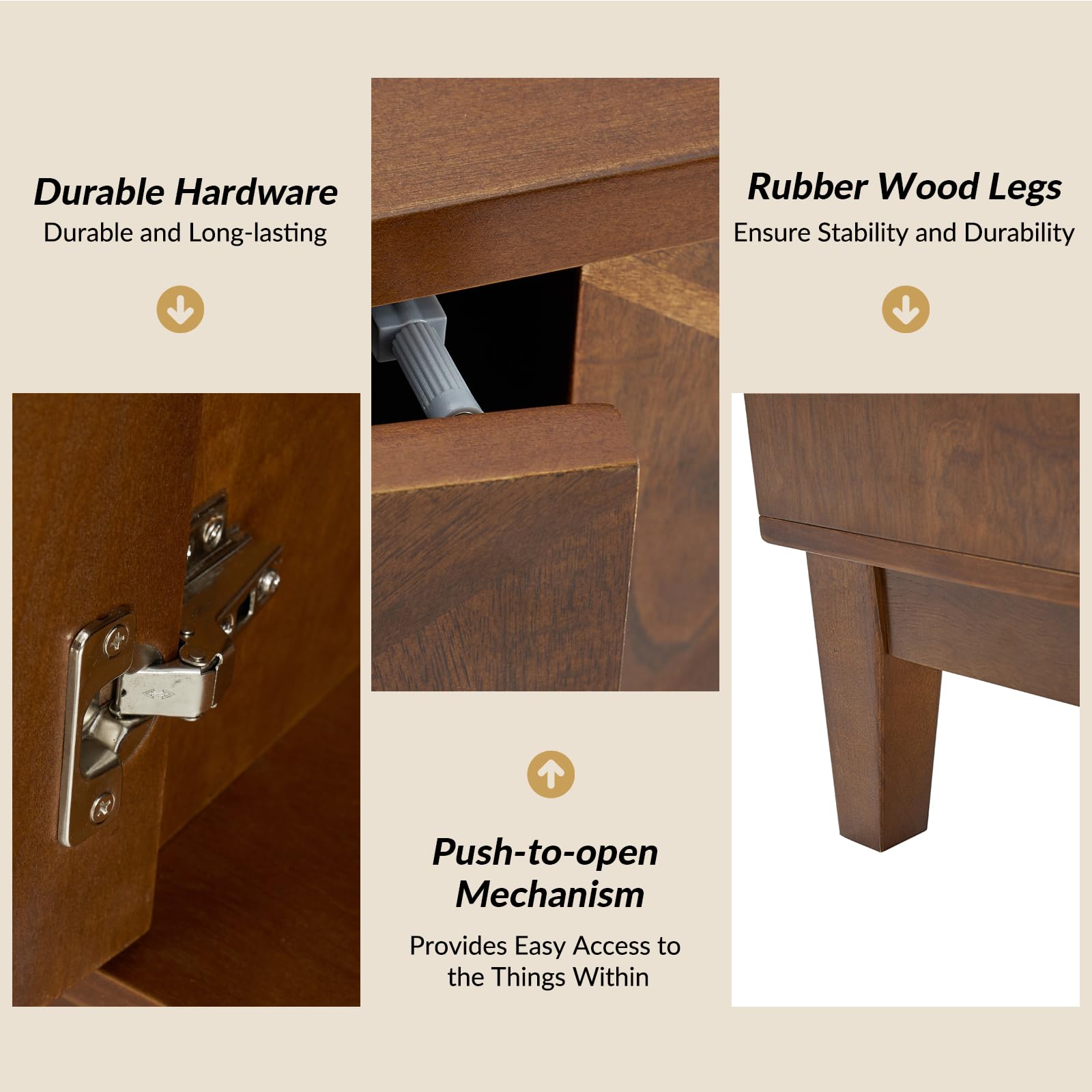 Walnut Sideboard Buffet Cabinet 60"