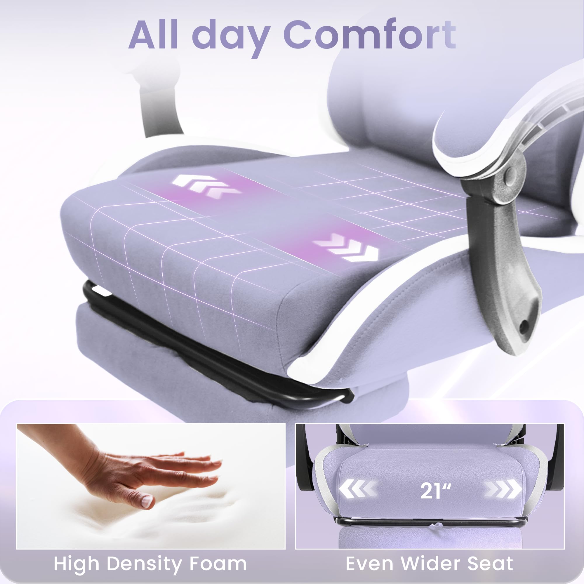 Ergonomic Gaming Chair with Lumbar Support and Adjustable Armrests