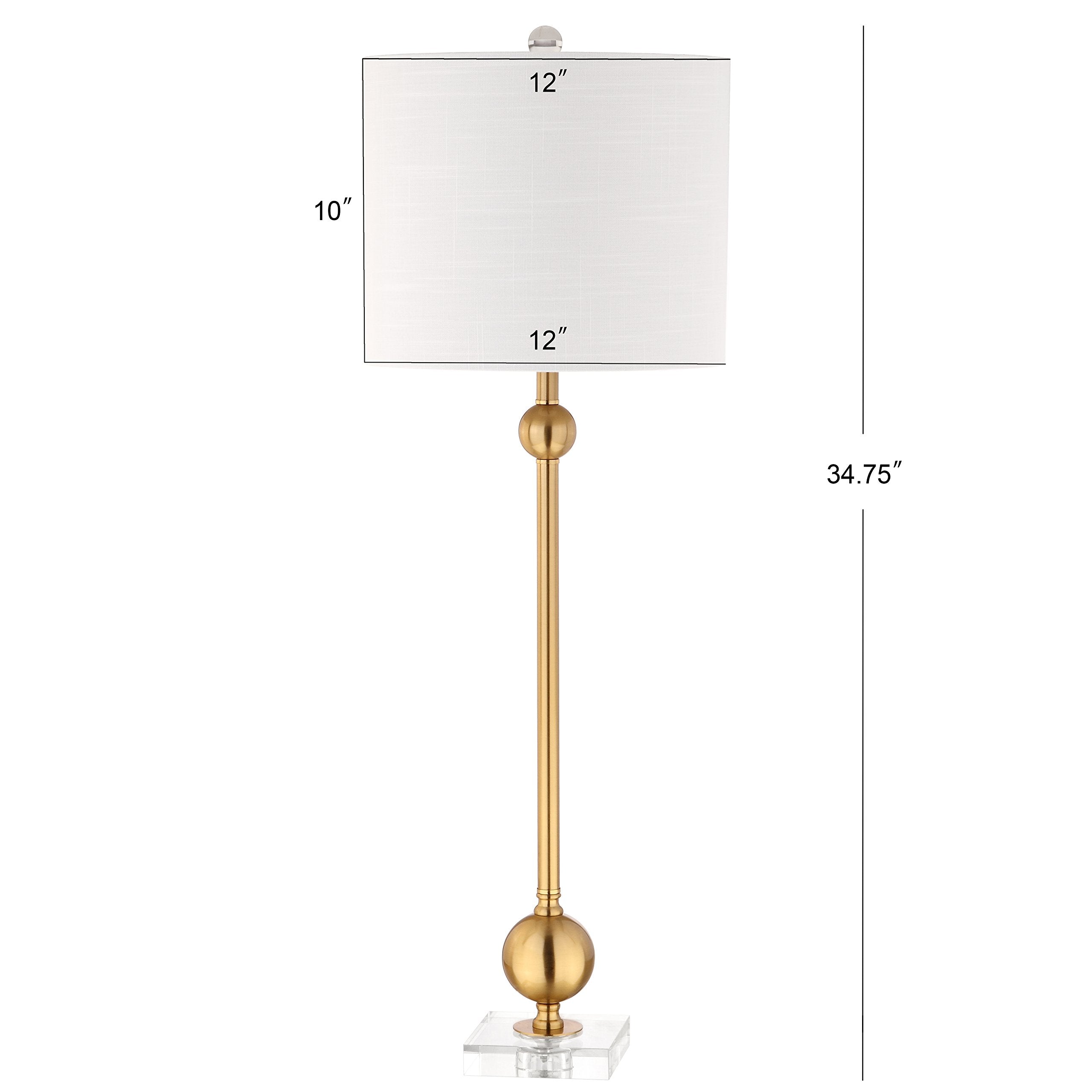 Mid-Century Modern Brass Crystal Table Lamp Set