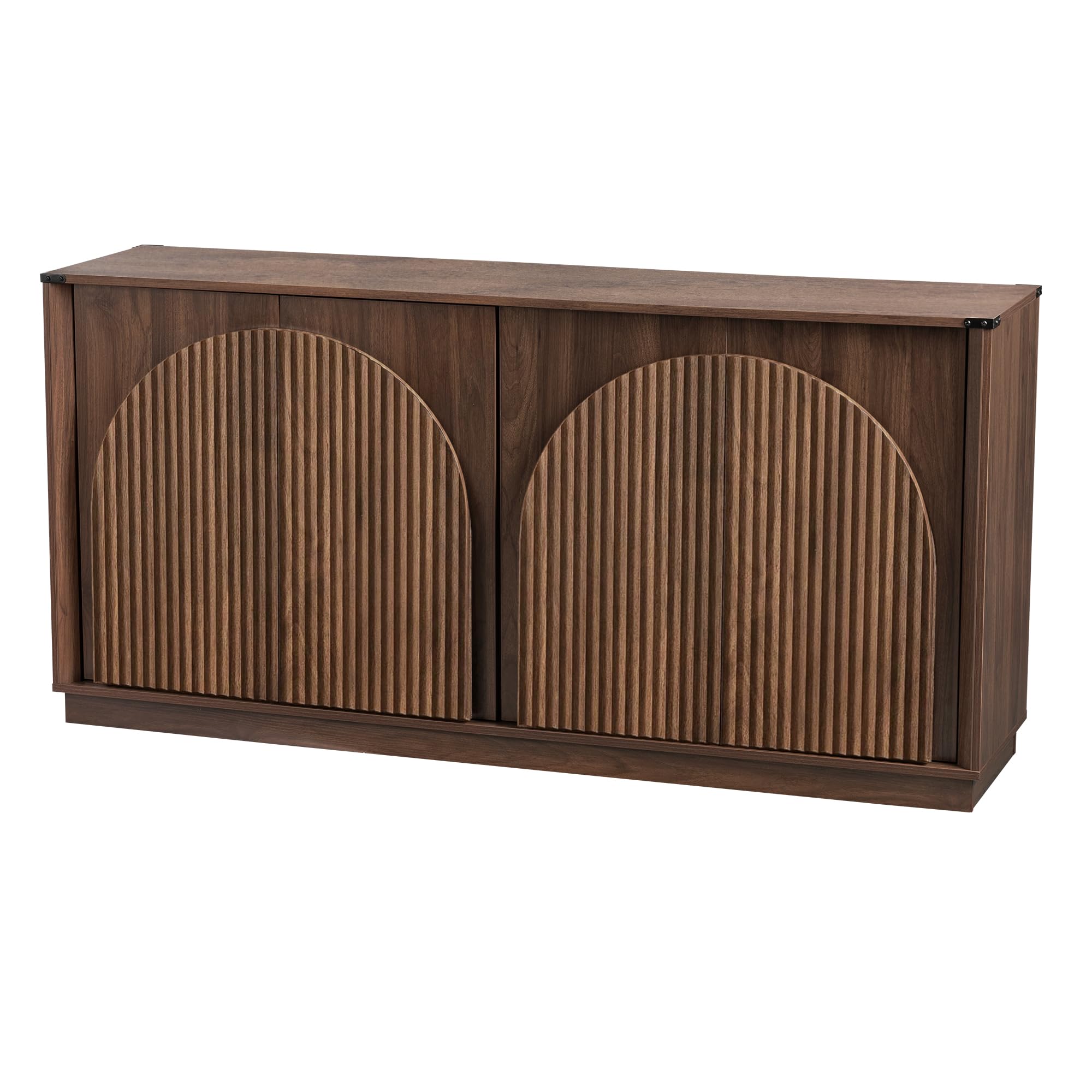 65" Fluted Sideboard Buffet Cabinet with Adjustable Shelves