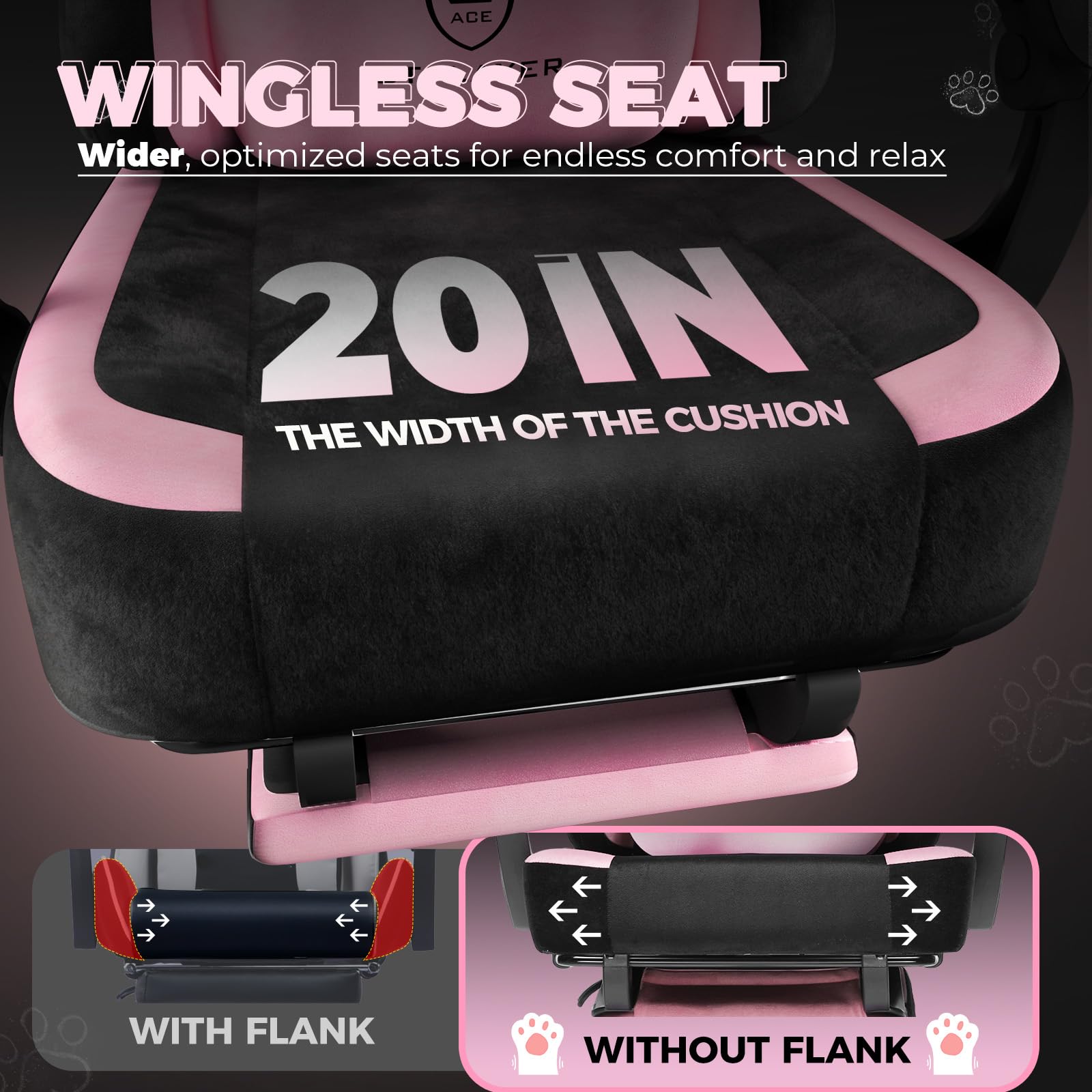 Cat Ear Gaming Chair with Footrest