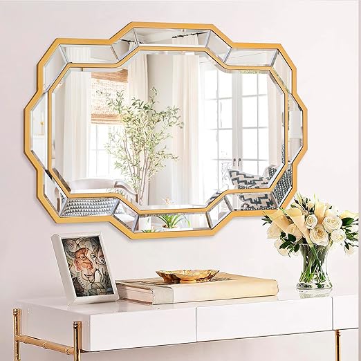 36x24 Gold Beveled Wall Mirror