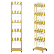 5-Tier Champagne Glass Holder Stand with Wheels