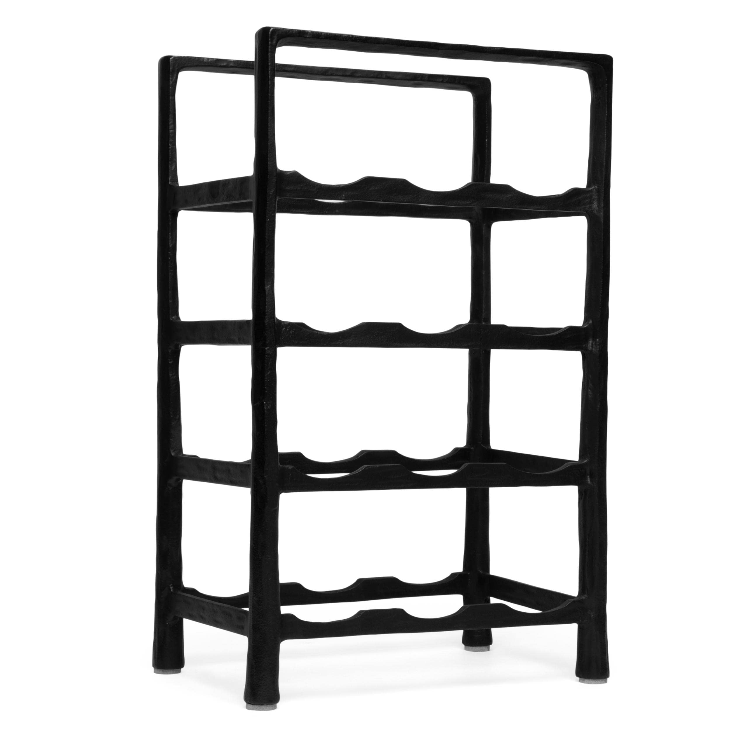 12 Bottle Wine Rack - Free Standing Black Metal