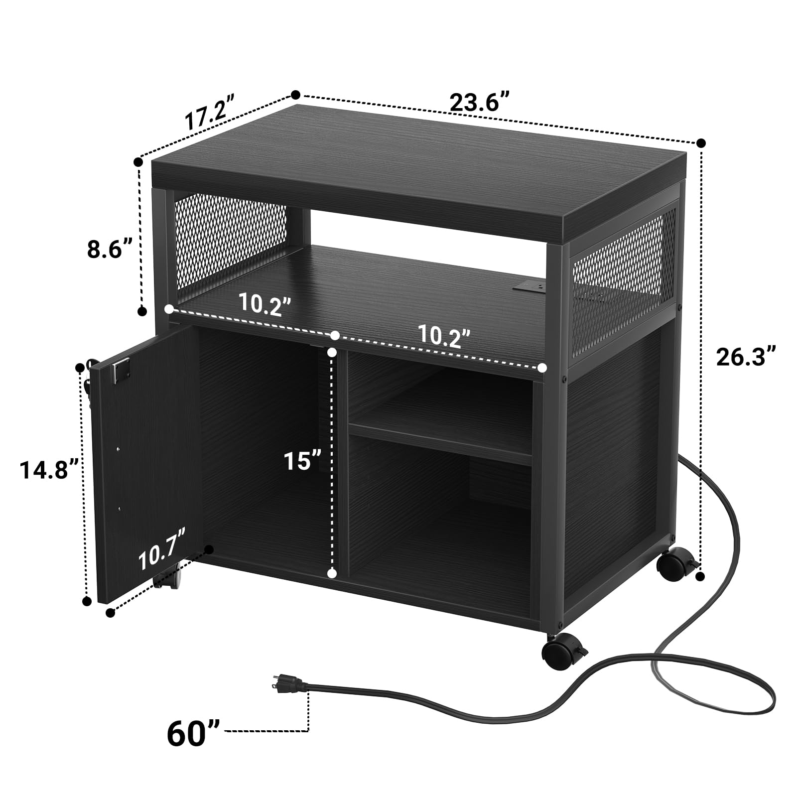 Lateral File Cabinet with Charging Ports