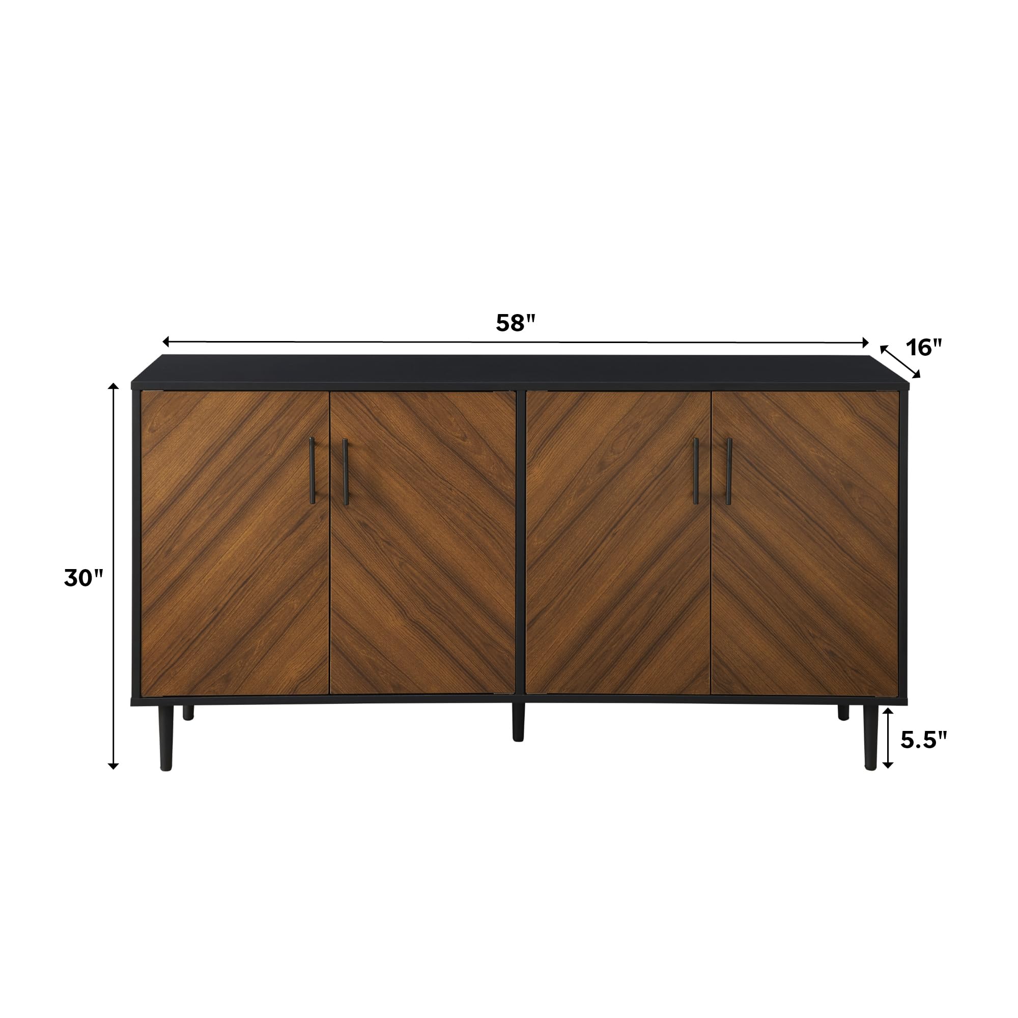58-Inch Bookmatch Buffet Sideboard with Storage