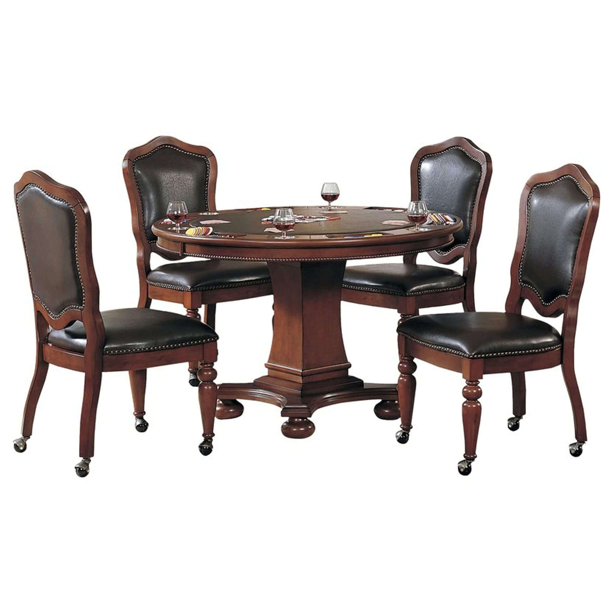 5-Piece Reversible Dining Game Table Set with Chairs