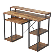 Computer Desk with Monitor Stand and Storage Shelves