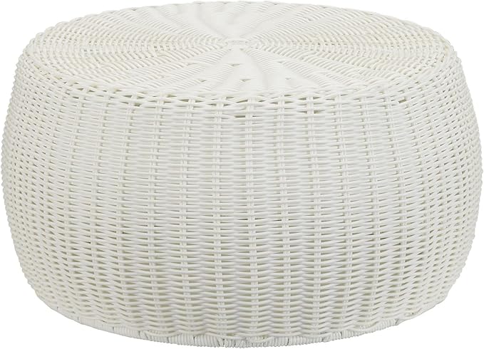 Handwoven Resin Storage Stool Ottoman