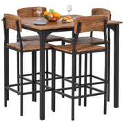 5-Piece Counter Height Dining Table Set with Footrest