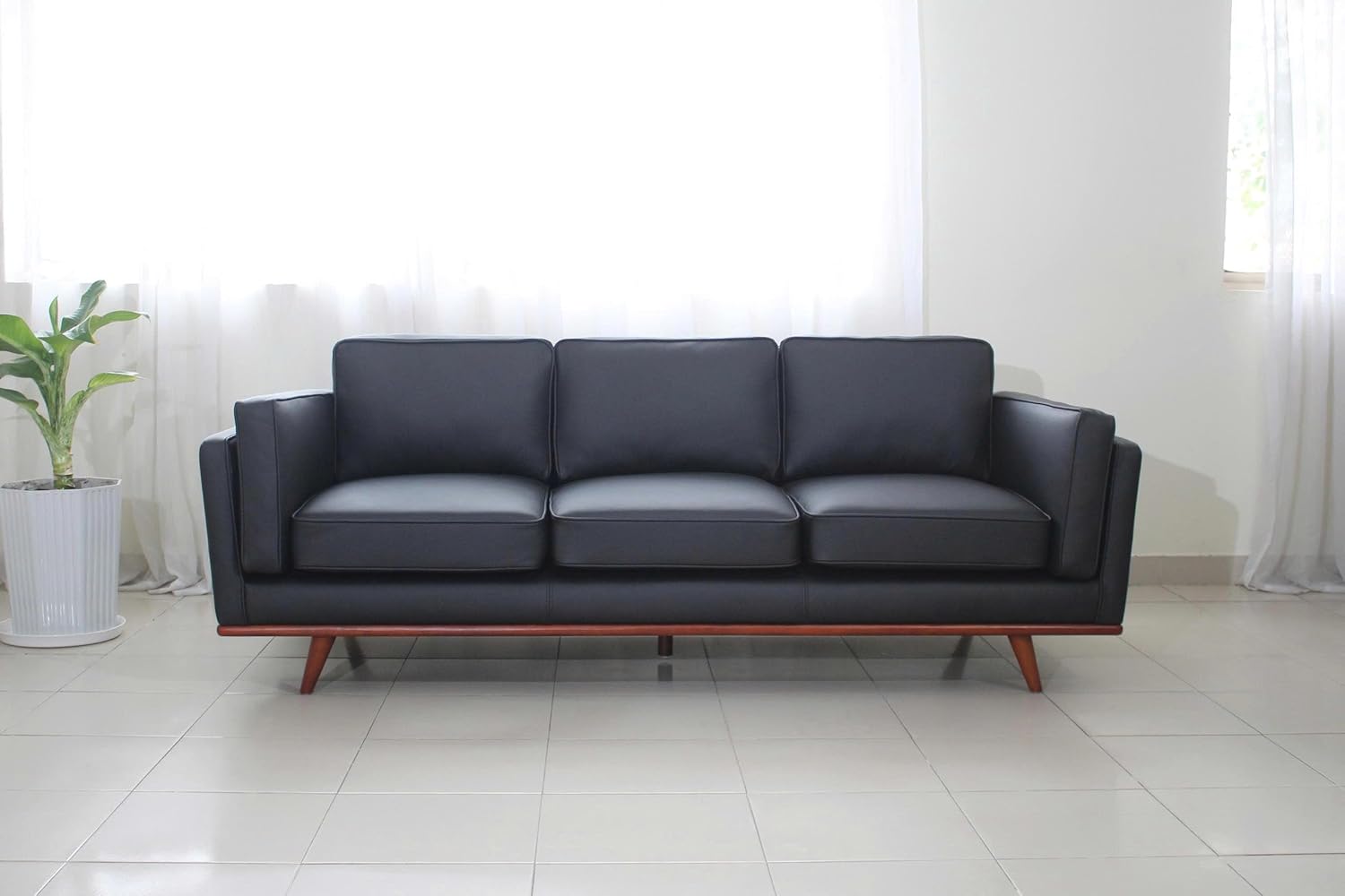 Italian Leather Sofa 89 Inch