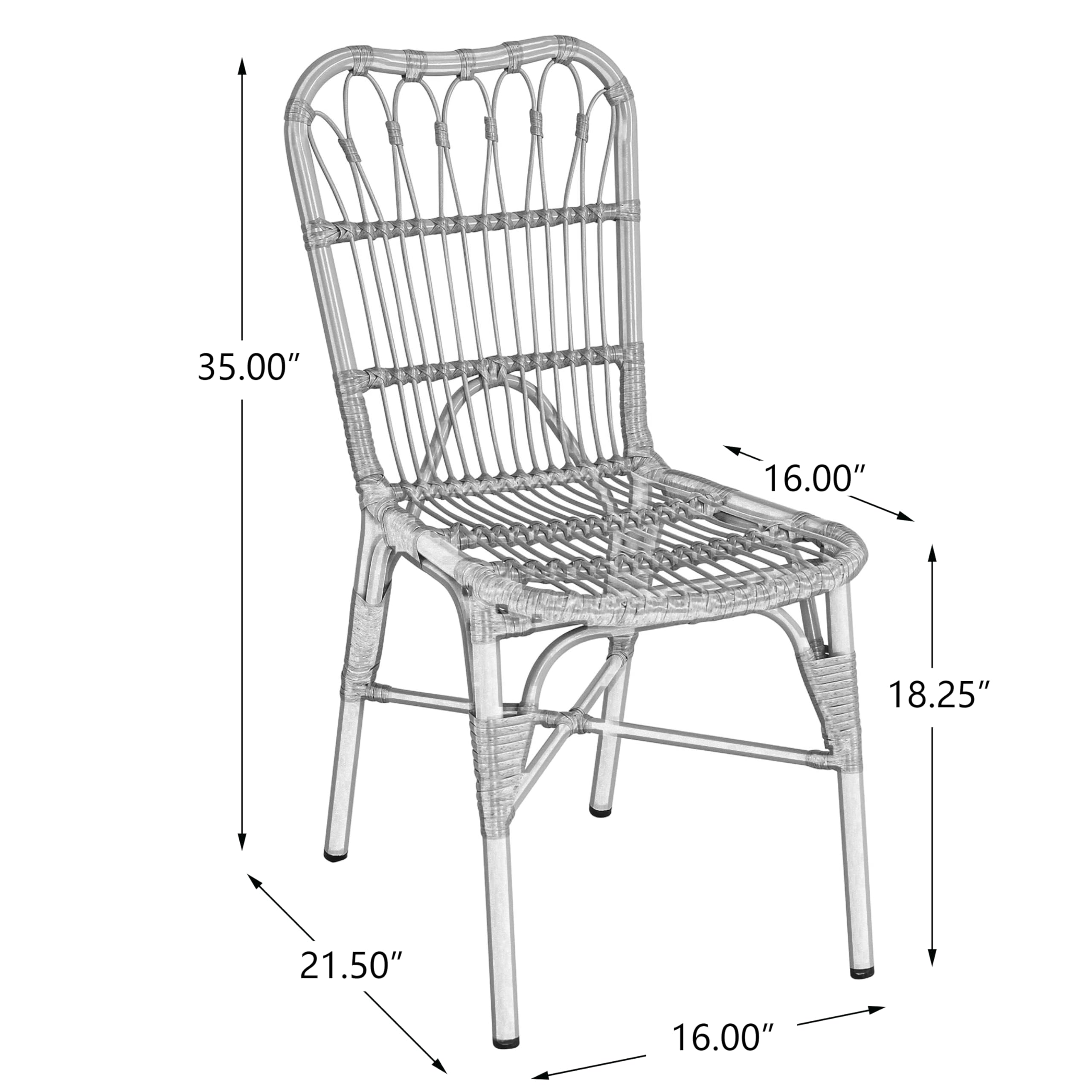Farmhouse Patio Dining Chairs Set of 2