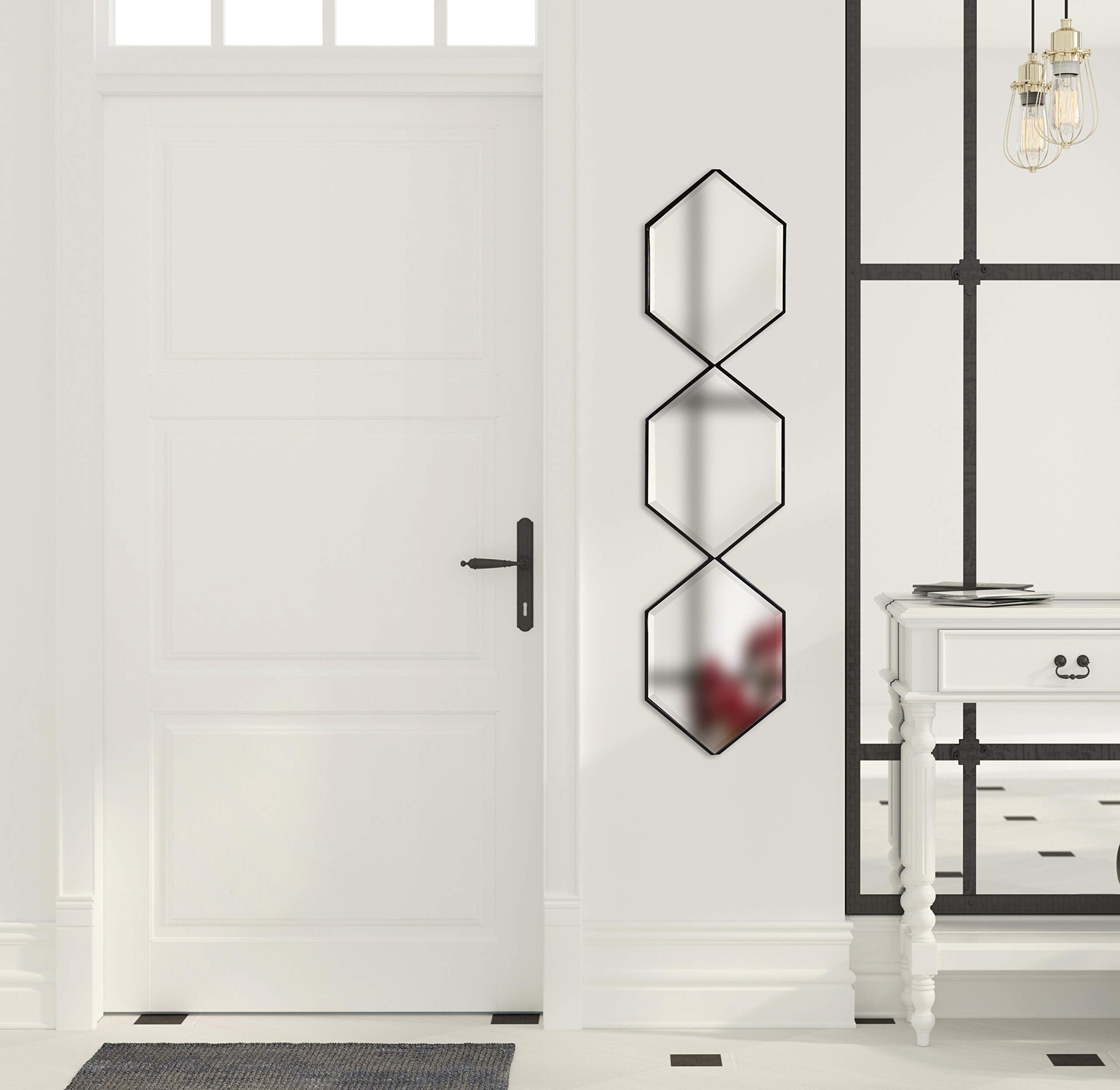 Modern Narrow Geometric Metal Accent Wall Mirror