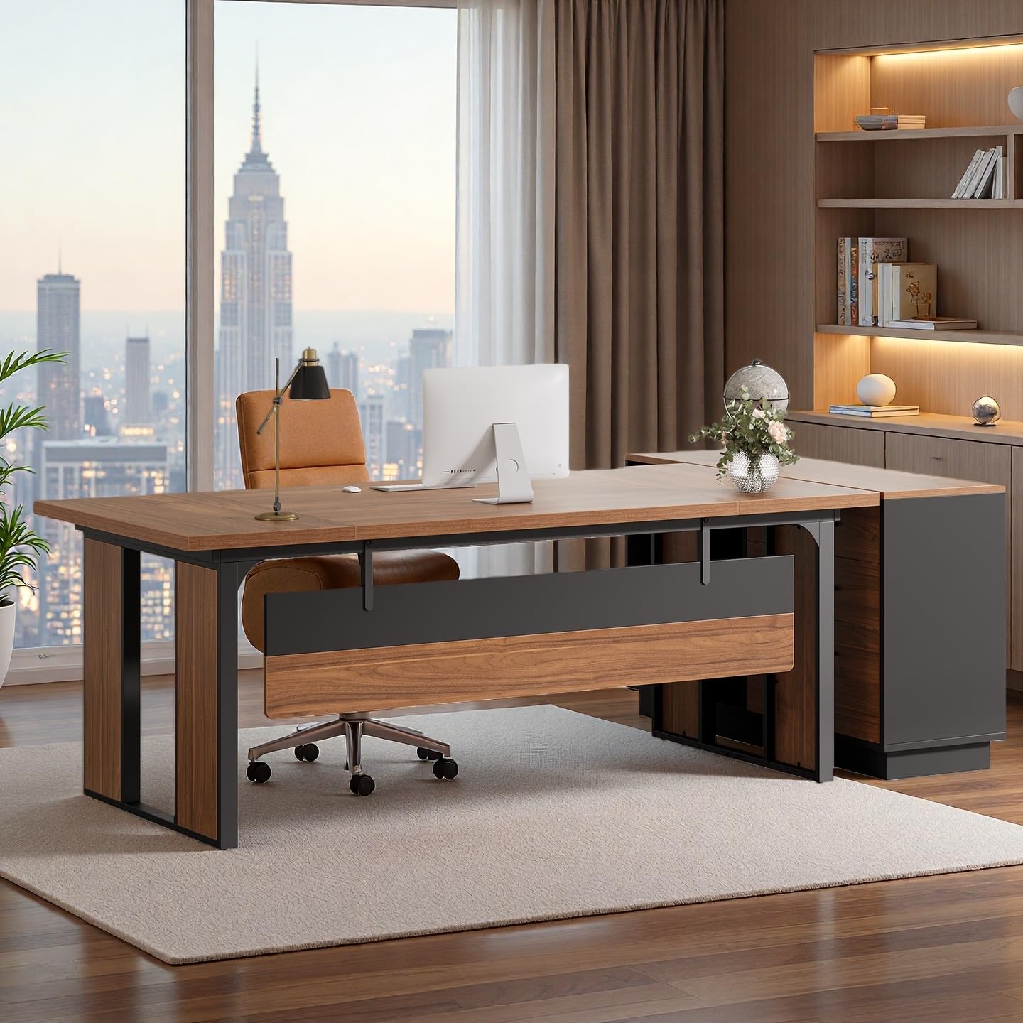 63" Executive Desk with Privacy Panel