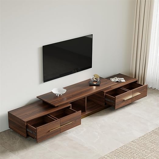 Extendable TV Stand with 4 Drawers