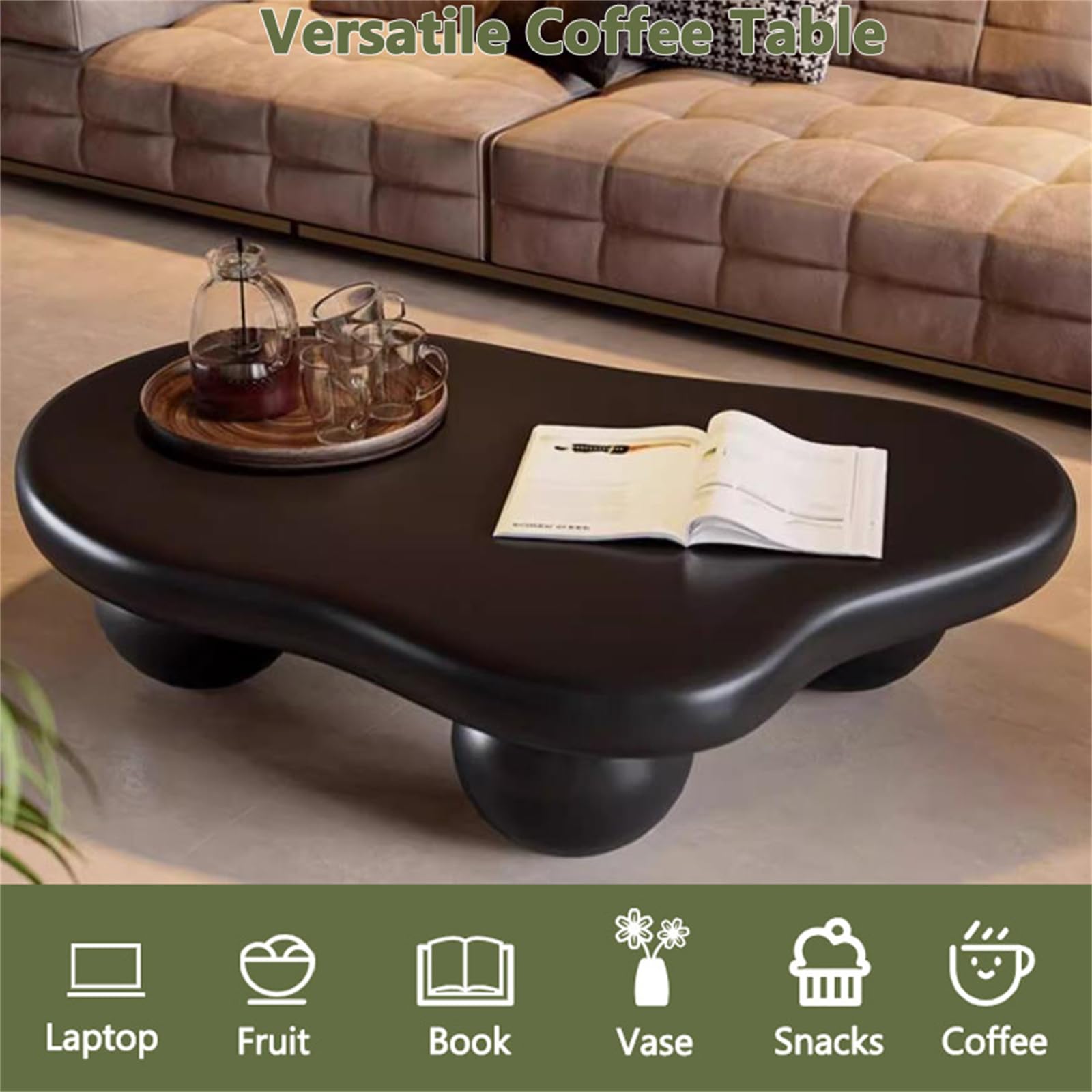Cloud Shape Coffee Table with Ball Legs