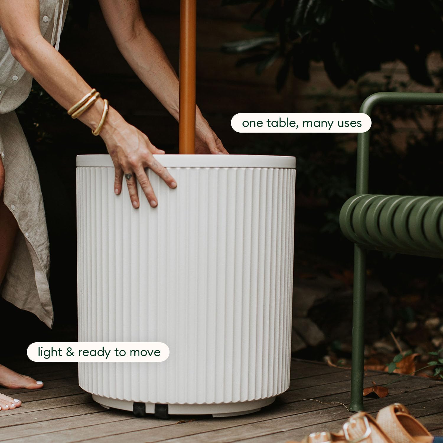 Umbrella Side Table - Outdoor Patio Table with Hole