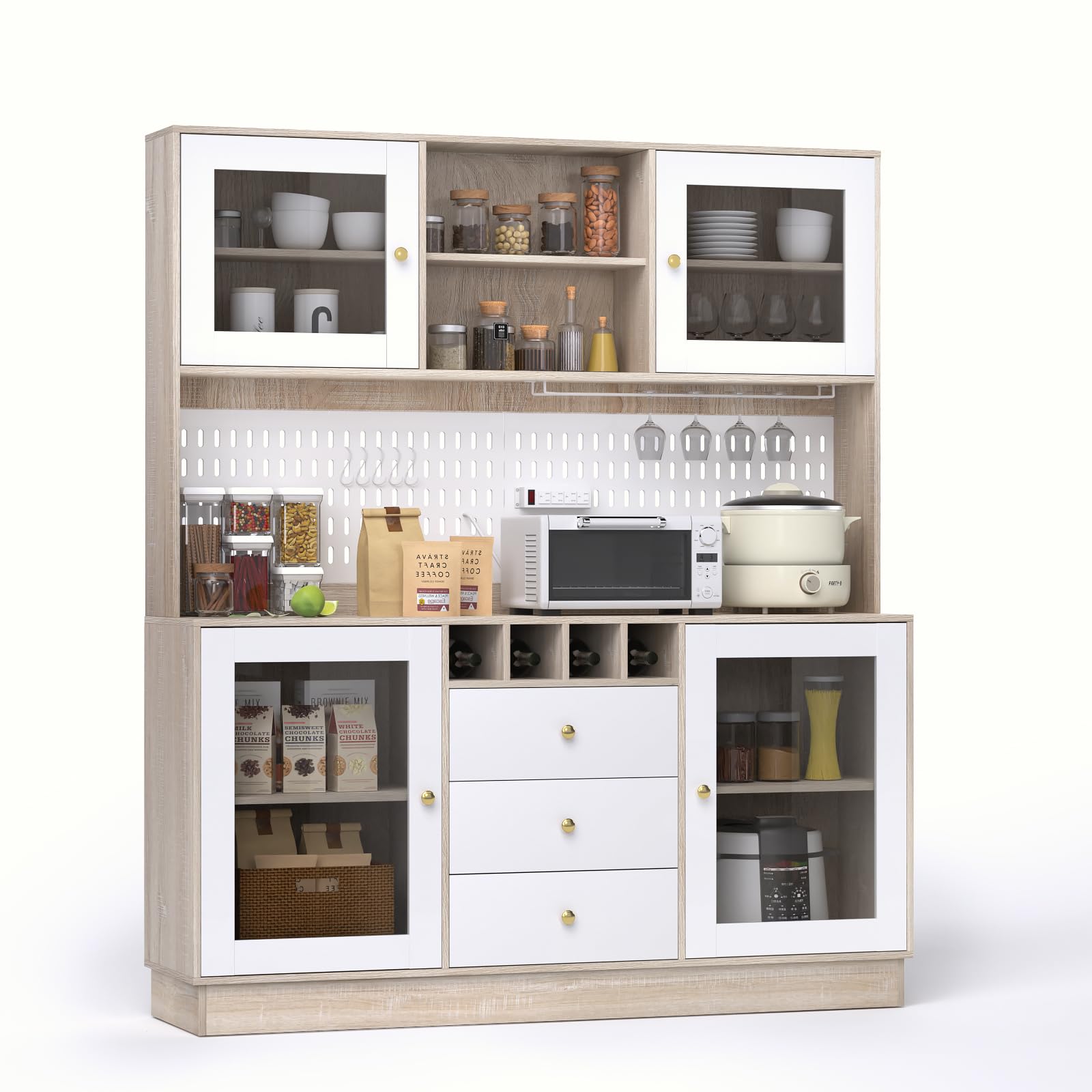 Tall Kitchen Hutch Cabinet with Storage
