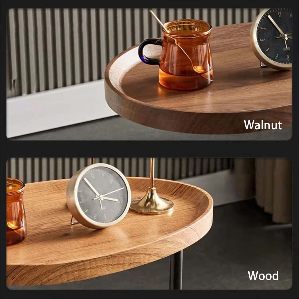 Small C-Shaped Side Table with Round Top