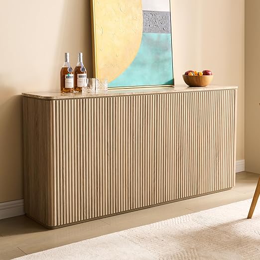 Fluted Sideboard Cabinet with Storage