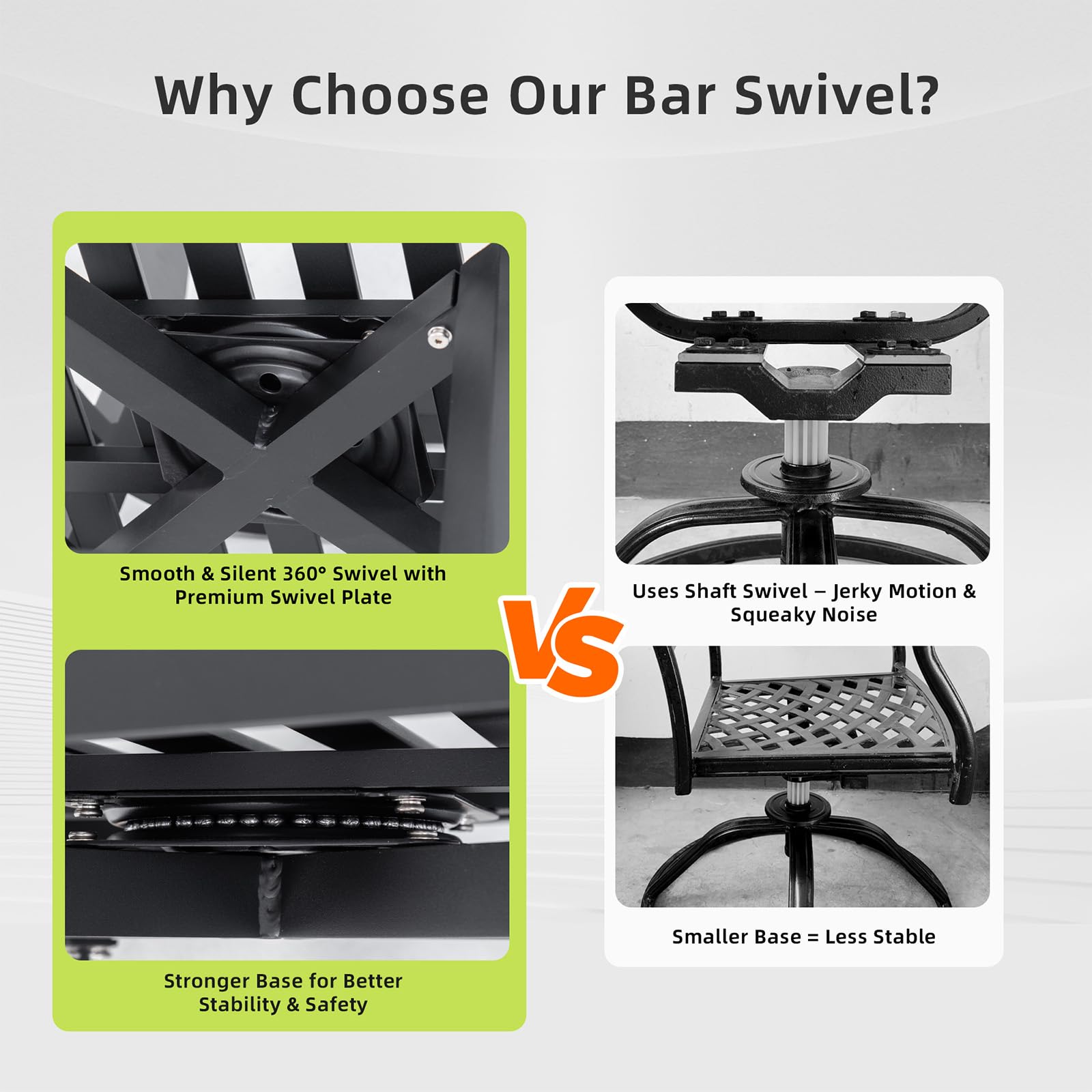 Swivel Outdoor Bar Stools Set of 2
